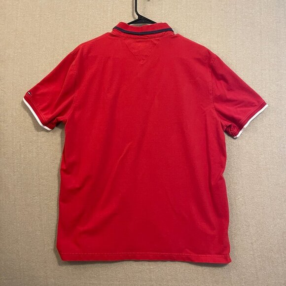 Tommy Hilfiger Polo Men's XL Red Short Sleeves Custom Fit - Picture 8 of 12